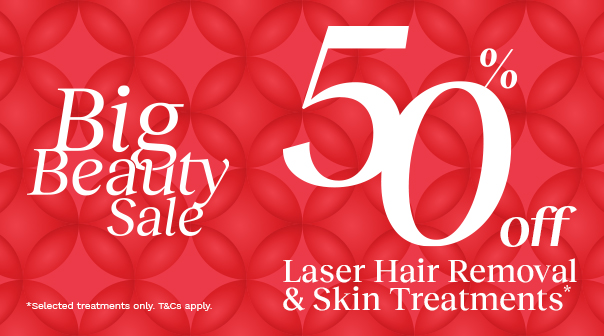 50% off Laser Hair Removal & Skin Treatments*